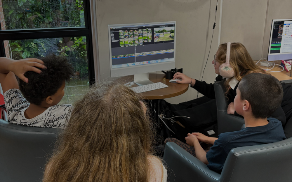 Young people taking part in an Offshoot Foundation filmmaking workshop